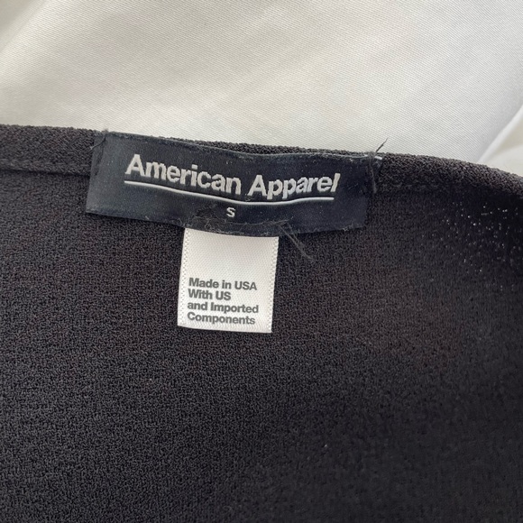 American Apparel Julliard Crepe Wrap Dress Black S - Picture 4 of 4